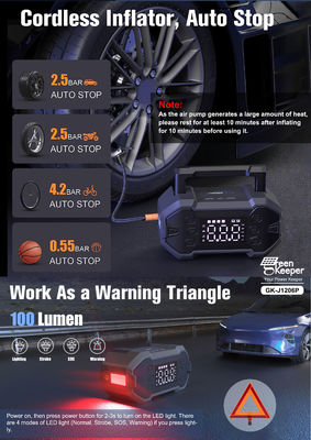 8.0L Banco de energia portátil de gasolina multifuncional arrancador de salto de carro com compressor de ar para todos os carros