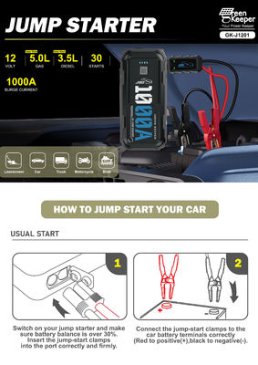 12V 24V 1000A 4000A Jump Starter com PD 65W DC Compressor de ar de saída Total de saída 12W