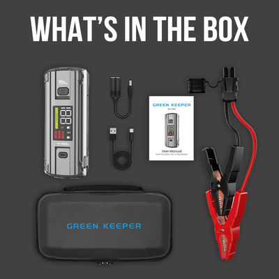 Multifuncional 4 em 1 Emergência PD 65W 3000A Pico de corrente Bateria Booster Power Bank Jump Starter