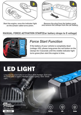 Ferramentas de automóveis J1202 USB DC 12V 3 em 1 Motor de automóvel Starter Pequenos automóveis e arranque rápido