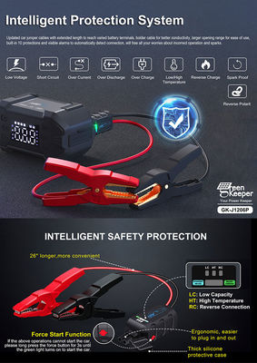 Multifunção 12V bateria de lítio Car Jump Starter com bomba de ar e QC3.0 18W saída