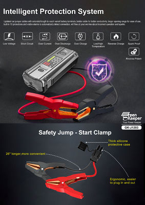 Bateria de emergência do carro J1203 Peak 3000A 20000mAh Boost Jump Starter para veículos de 8,0L
