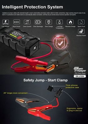 Saída 12V 1500A UltraSafe High Capacity Jump Starter Com Função de Iniciação do Motor de Luz LED