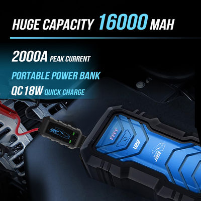 UltraSafe 12V 24V 2000A Fit Jump Starter Power Bank com alta capacidade 16000mAh/59.2Wh