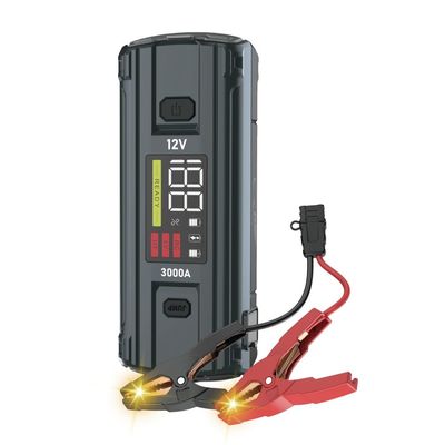 Função do ecrã LCD UltraSafe 12V 24V 3000A Bateria Booster Pack Para Car Jump Starter
